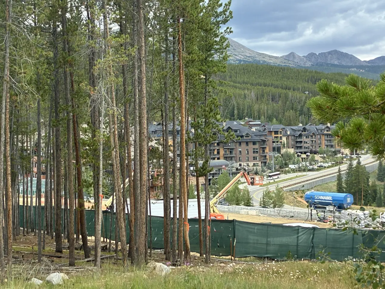 The construction site for the Imperial Hotel and Chalets can be seen from nearby luxury neighborhoods by the Peak 8 base area.
